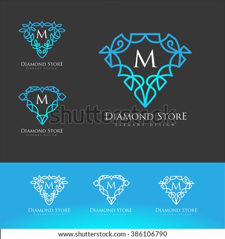 Luxury Diamond Logo. Simple and elegant diamond design logo, Elegant lineart luxury diamond logo design