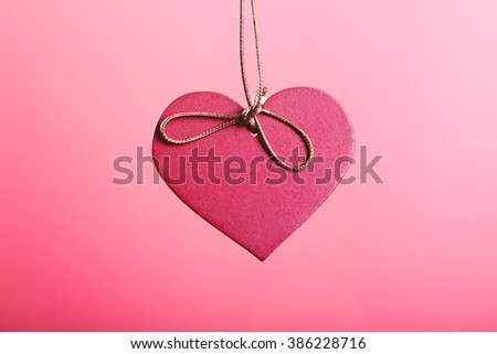 Valentines Heart on pink background