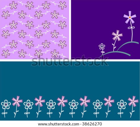 Collection funny floral background