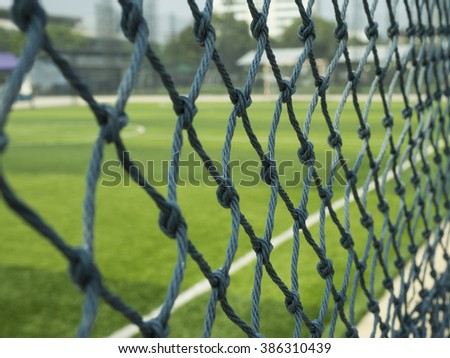 Focus of Rope fence with football field