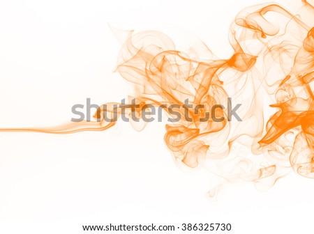 Orange smoke abstract on white background