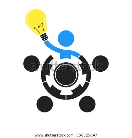  vector business illustration concept Creative idea lamp 