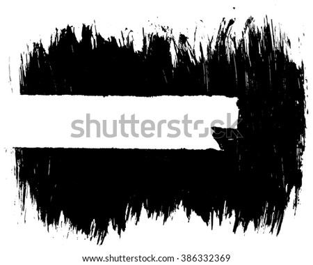 Grunge distressed paintbrush strokes background banner frame element illustration