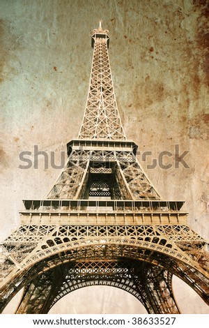 Eiffel tower - picture in retro style