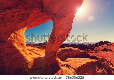 Valley of Fire State Park, Nevada, USA Royalty-Free Stock Photo #386356225