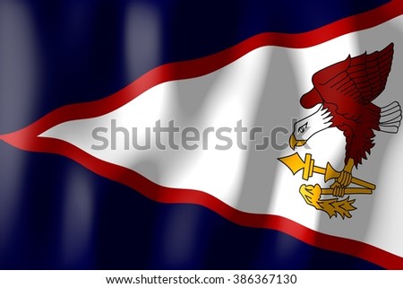 3D waving flag of American Samoa.