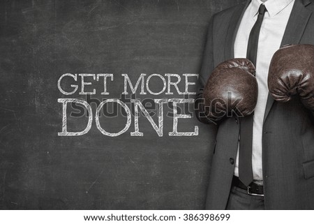 Get more done on blackboard with businessman on side