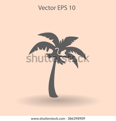 Coconut palm tree black vector illustration