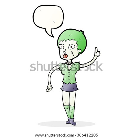 cartoon halloween girl with speech bubble