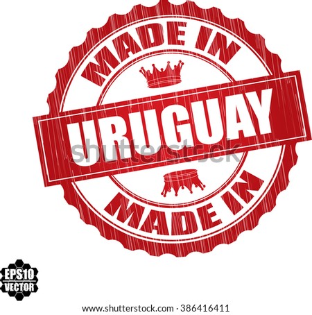 Made in Uruguay Red Grunge Stamp Isolated On White Background.Vector illustration