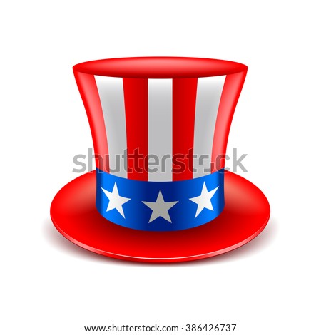 American hat independence day isolated vector illustration