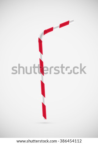 Drinking straw. Isolated on white background. Vector illustration, eps 10. Royalty-Free Stock Photo #386454112