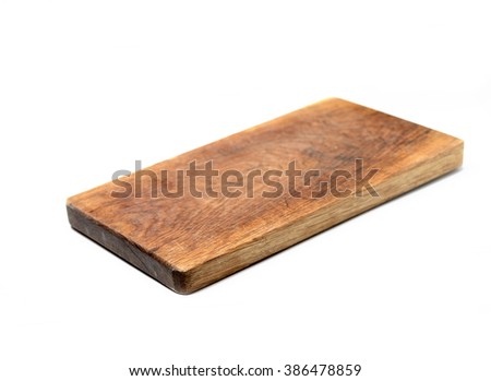 old cutting board on a white background Royalty-Free Stock Photo #386478859
