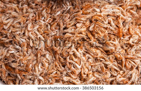 Dried shrimp for cooking at market