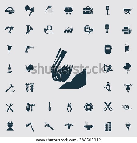 Set of forty construction icons