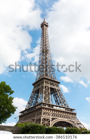 Close up Eiffel Tower in Paris, France
