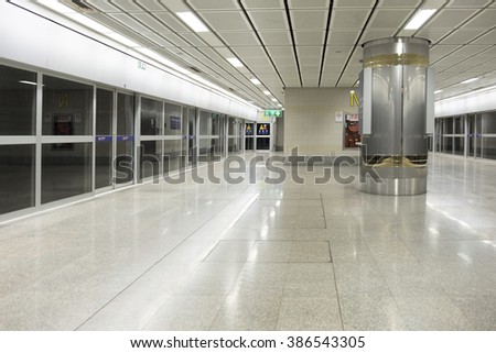 underground train lobby without people for your design