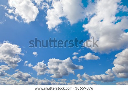 Beautiful blue sky with white clouds as background