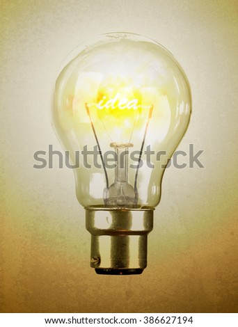  lightbulb with the word idea inside
