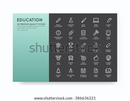 Set of Vector Education Icons Illustration can be used as Logo or Icon in premium quality