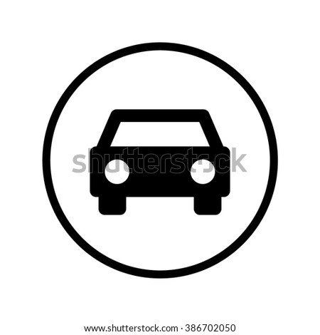 Car icon in circle . Vector illustration