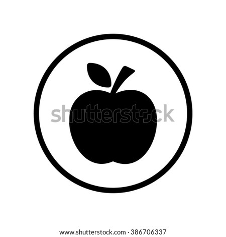 Apple icon in circle . Vector illustration
