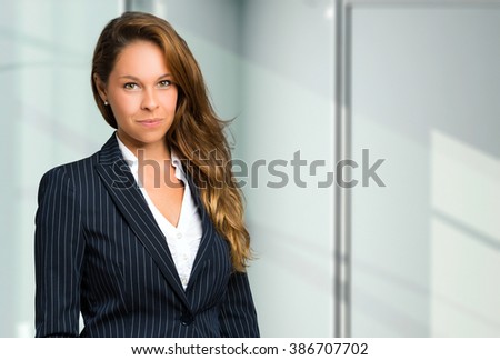 Blonde businesswoman portrait
