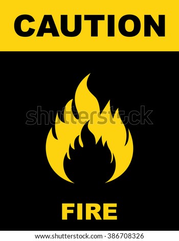 Fire Warning Sign . Vector illustration