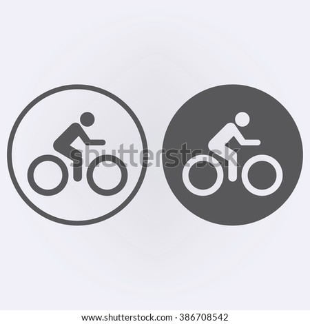 The man ride bicycle icon in circle . Vector illustration