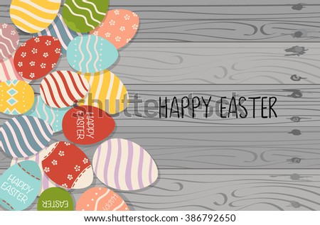 Happy easter cards with Easter eggs. Vector illustration.
