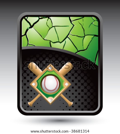 baseball diamond on green cracked banner template