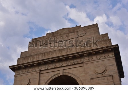 India Gate, New Delhi, India. It is a memorial to 82,000 soldiers of the undivided British Indian Army who died in the period 1914-1921