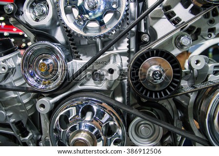 The engine of the truck Royalty-Free Stock Photo #386912506