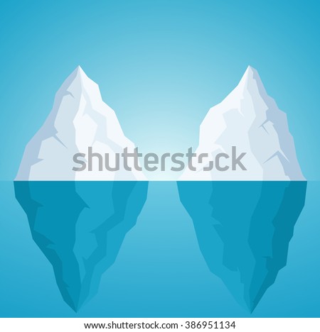 Iceberg on blue background