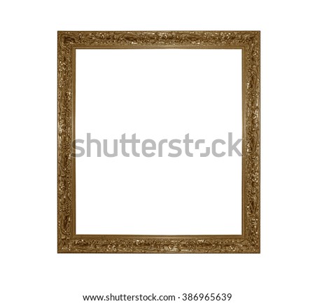 Antique picture frame isolated on a white.