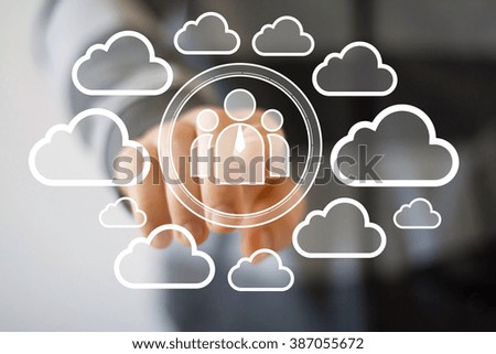 Social Network Interface businessman cloud communication