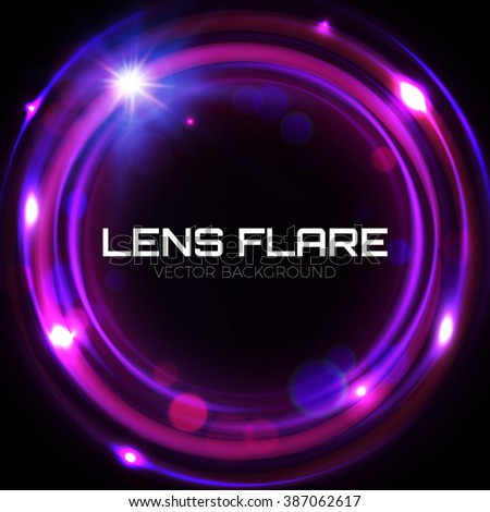 Circle Banner. Photography Background, Camera Photo Lens Flare. Vector illustration