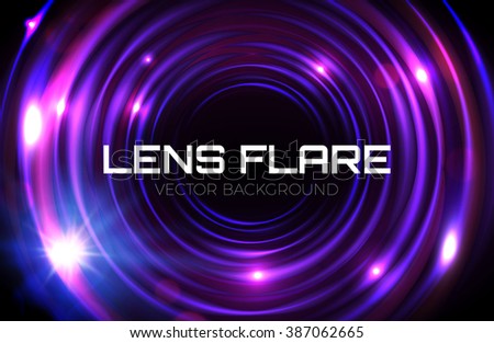 Circle Banner. Photography Background, Camera Photo Lens Flare. Vector illustration