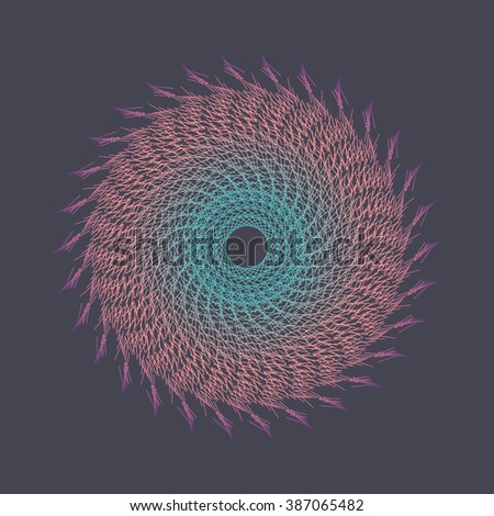 Color halftone circle. Vector abstract design element.