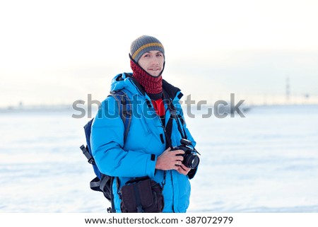 professional photographer outdoor in winter