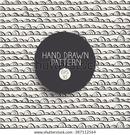Hand Drawn Pattern in Black & White : Vector Illustration