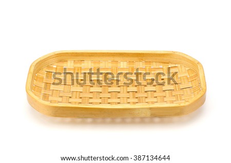 Rattan weave  trays isolated on white background with clipping path