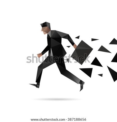Business man triangle abstract design. Vector illustration