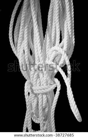 White Rope on Black Background