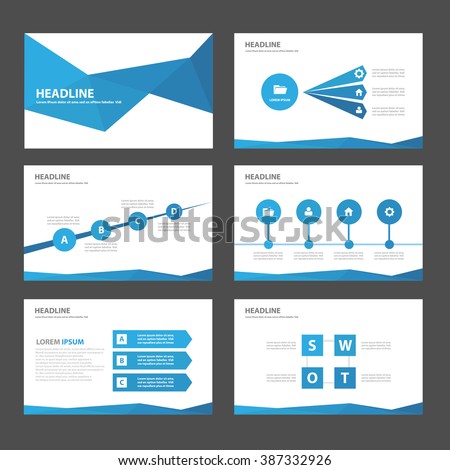 Blue polygon Infographic elements presentation templates flat design set for brochure flyer leaflet marketing advertising