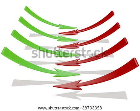 Red and Green Arrows