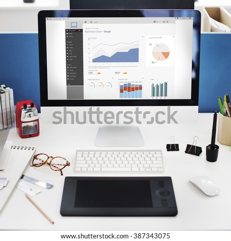 Business Chart Visual Graphics Report Concept