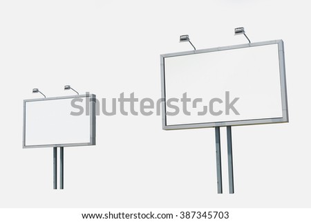 Blank billboard on white background, for your advertisement and design.