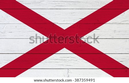 Saint Patrick's Flag on wooden background
