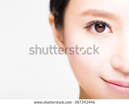 half face of young beautiful woman Royalty-Free Stock Photo #387392446